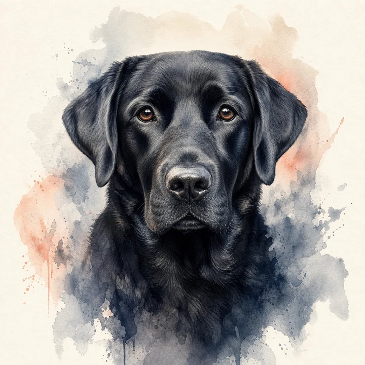 AI-generated pet portrait in Watercolor style